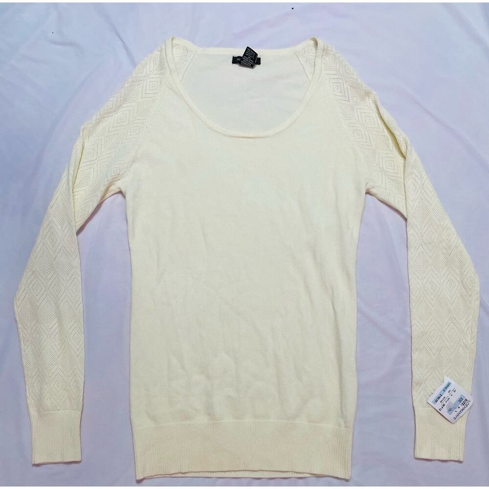 BCBGMaxAzria New NWT White Cream Wool Blend Pullover Sweater